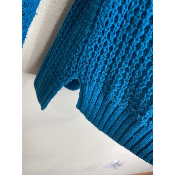 A.N.A Large Sweater Blue Knit Ribbed Pullover Long Sleeve Scoop Neck Stretch - Picture 8 of 9